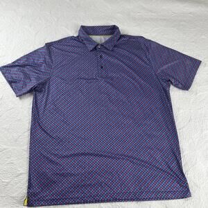 Maelreg Performance Polo Shirt XL Geometric All Over Print Ice Pop Stretch AOP
